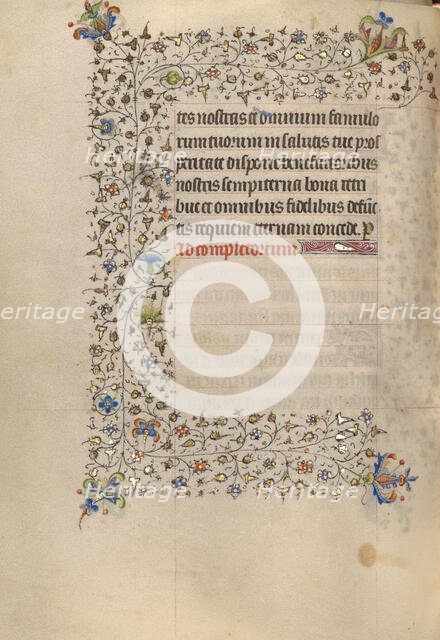 Decorated Text Page; Book of Hours, about 1420. Creator: Unknown.