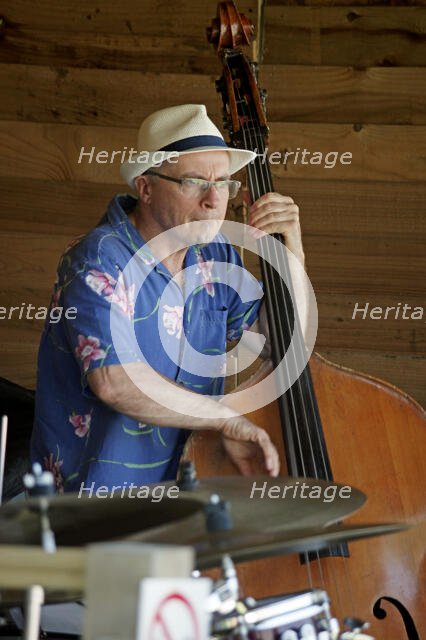 Simon Thorpe, Roger Beaujolais Quartet, Three Horseshoes, Knockholt, Kent, 1st June 2021. Creator: Brian O'Connor.