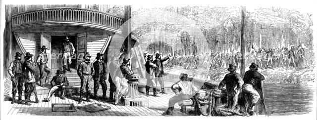 The War in America: refugees from southern cities on the Mississippi, from a sketch by our..., 1862. Creator: Unknown.