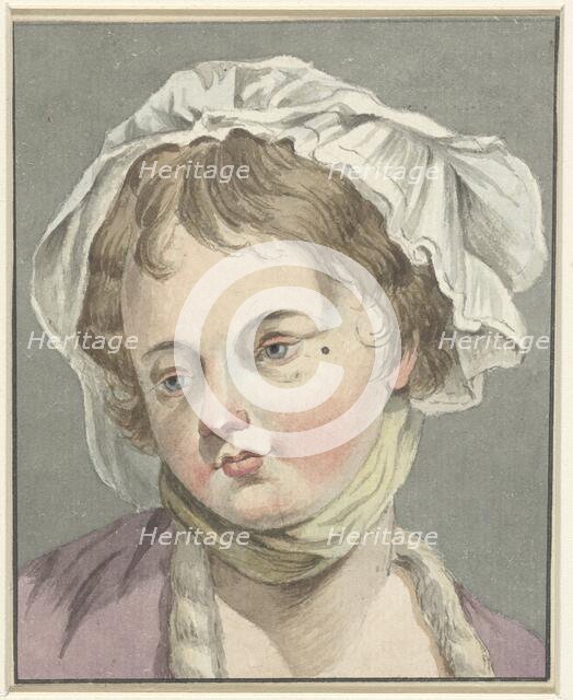 Head of a girl with hat, 1745-1850. Creator: Anon.
