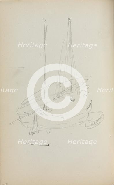 Italian Sketchbook: Sailboat (page 60), 1898-1899. Creator: Maurice Prendergast (American, 1858-1924).