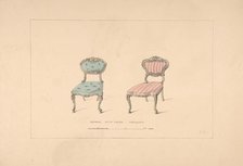 Design for Drawing Room Chairs, Louis Quinze Style, 1835-1900. Creator: Robert William Hume.