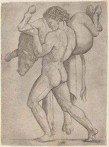 Hercules and the Cretan Bull, c. 1514/1515. Creator: Giovanni Antonio da Brescia.