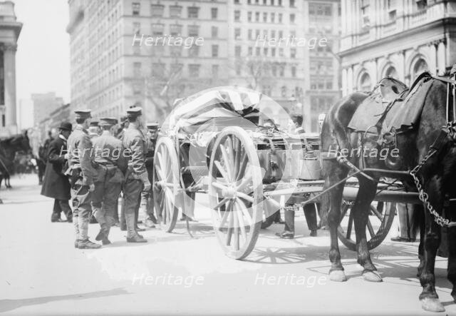 Kearny coffin on caisson, 1912. Creator: Bain News Service.