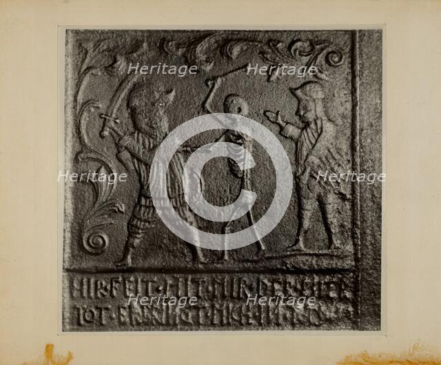 Pa. German Stove Plate, c. 1937. Creator: Charles Von Urban.