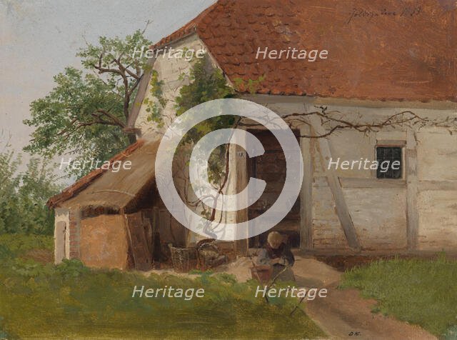Farm at Goldsheim, 1838. Creator: Adolph Tidemand.