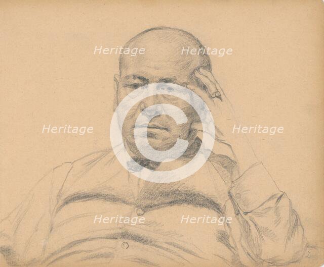 Man supporting his head, around 1930. Creator: Ivan Zabota.