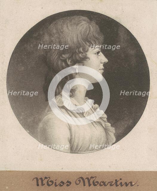 Miss Martin, 1802. Creator: Charles Balthazar Julien Févret de Saint-Mémin.