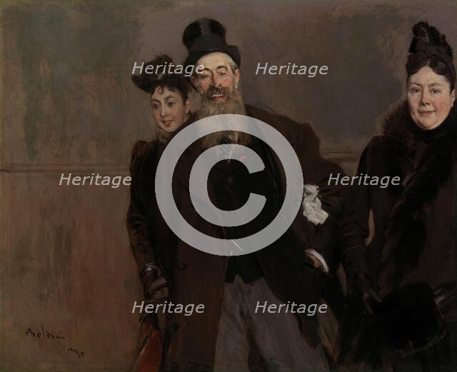 John Lewis Brown with Wife and Daughter, 1890. Creator: Boldini, Giovanni (1842-1931).