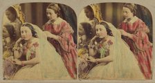 Woman seated being attended by another, about 1865. Creator: London Stereoscopic & Photographic Co.