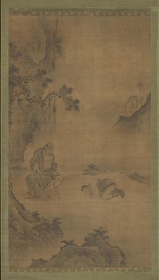 Daoist immortal Li Tieguai receiving a visitor, 15th-16th century. Creator: Unknown.