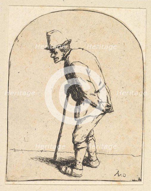 Peasant with Stick, 1610-85. Creator: Adriaen van Ostade.
