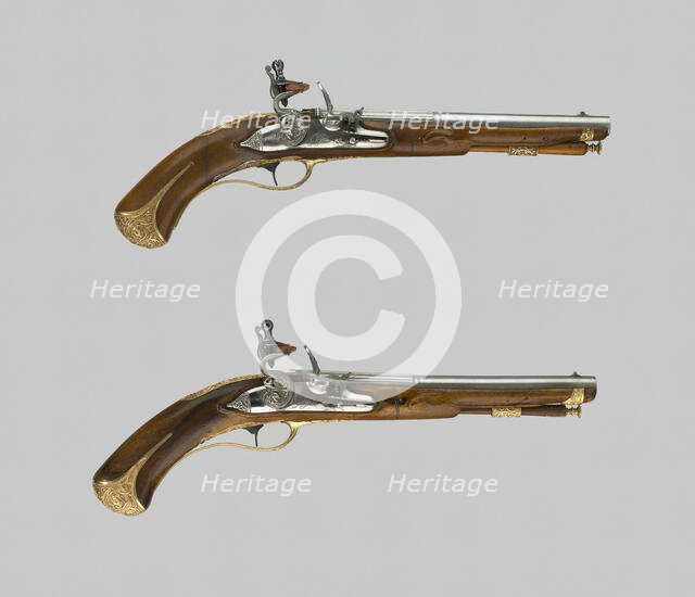 Pair of Flintlock Pistols, Brescia, early 18th century. Creator: Lazzarino Cominazzo.