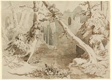 A Ruined Church in the Forest, c. 1834. Creator: Karl Blechen.