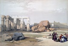 'Fragments of the Great Colossi, at the Memnonium', 19th century. Artist: David Roberts