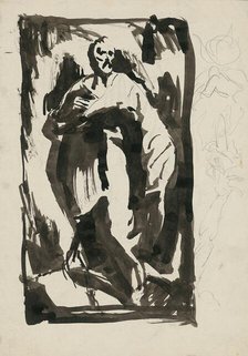 Sketch of a standing man, 1940-1944. Creator: Ján Novák.