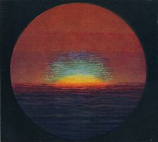 'The Green Flash at Sunset, Rarest Prismatic Colour Refracted by the Atmosphere', c1935. Artist: Unknown.