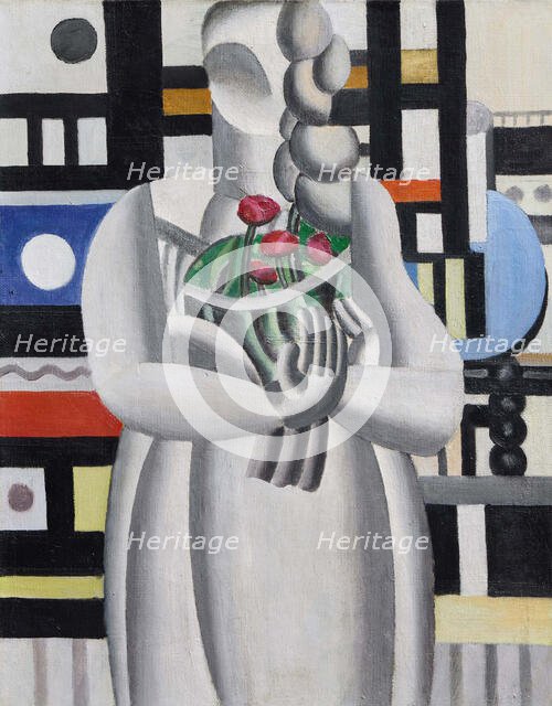 La Jeune fille au bouquet (The Girl with a Bouquet), 1921. Creator: Léger, Fernand (1881-1955).