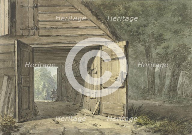 Stable of the De Geleerde Man inn, in Bennebroek, 1802. Creator: Hermanus Numan.