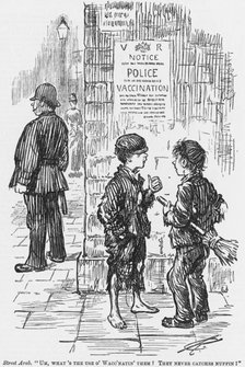 A satirical look at the chances of the average police constable's ability to catch a cold, 1886. Artist: Unknown