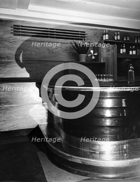 Detail of the bar in the buffet at Unilever House, London, 1930s.  Artist: Herbert Felton