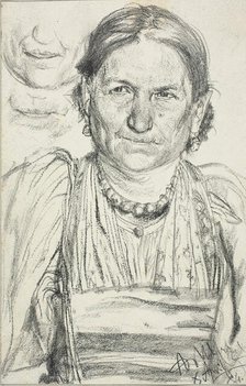 Portrait of a Peasant Woman, 1884. Creator: Adolph Menzel.