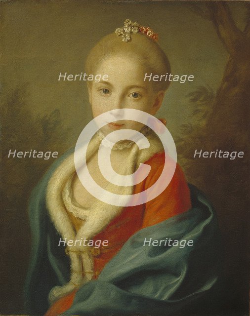 Portrait of Princess Catherine of Holstein-Beck (1750-1811), 1760-1762. Artist: Rotari, Pietro Antonio (1707-1762)