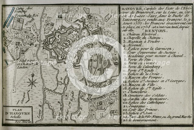 Map of Hannover, 1757-1758 (1765).  Creator: Jean de Beaurain.