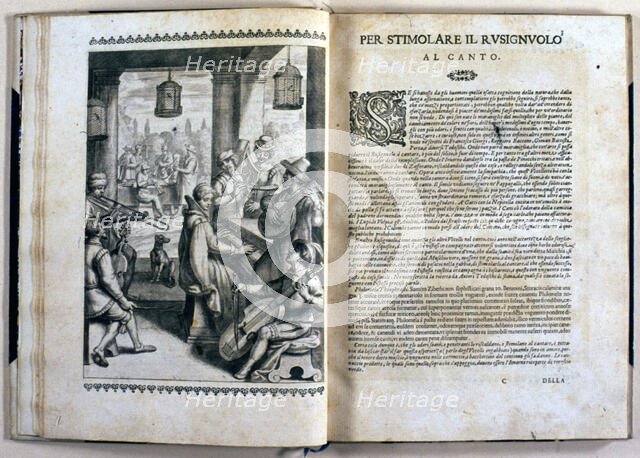 Pages with illustrations of the work 'Uccelliera overo discorso della natura', 1622. Creator: Olina, Giovanni Pietro (1585-1645).