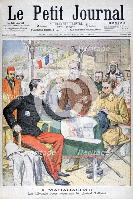 Boer delegation received by General Gallieni, Governor of Madagascar, 1902. Artist: Unknown
