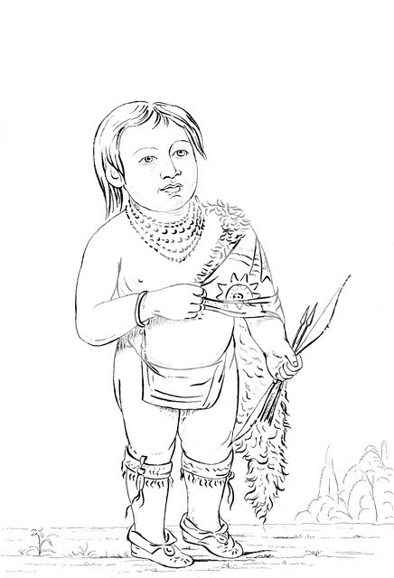 Six year old Native American chief, 1841.Artist: Myers and Co