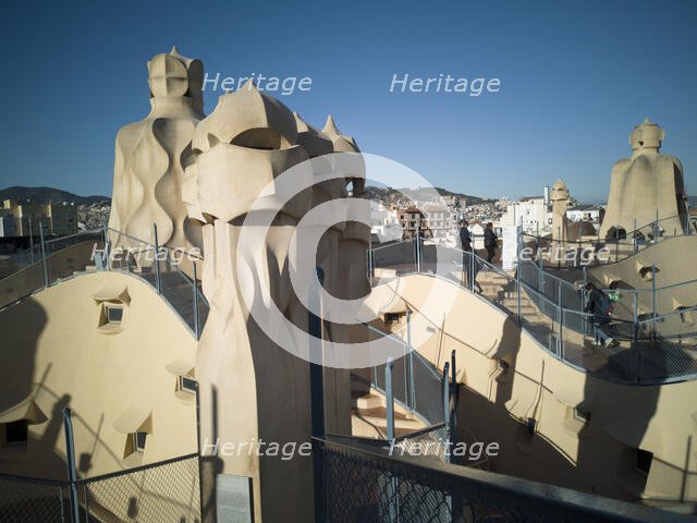 Rooftop of La Pedrera, Barcelona, Spain, 2020. Creator: Ethel Davies.