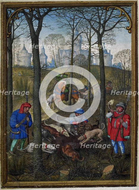 The Hours of Hennessy (Hours of Notre-Dame). Labors of the Months: December, c1530. Creator: Bening, Simon, (Workshop) (ca 1483-1561).