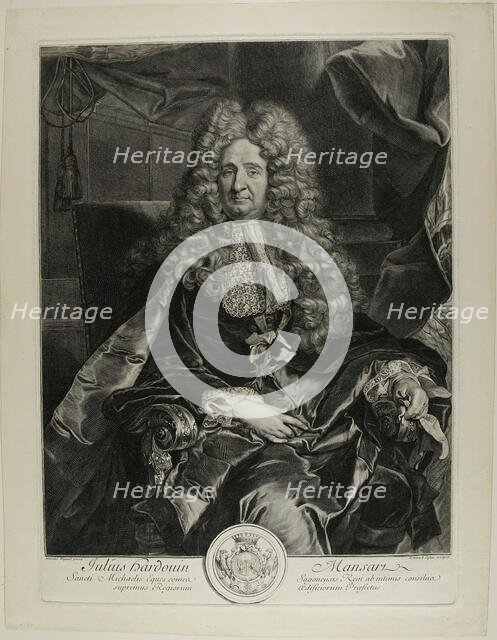 Jules Hardouin Mansart, 1704. Creator: Gerard Edelinck.