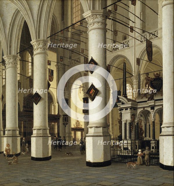 Interior of Nieuwe Kerk, Delft. Creator: Hendrik Cornelisz. van Vliet.