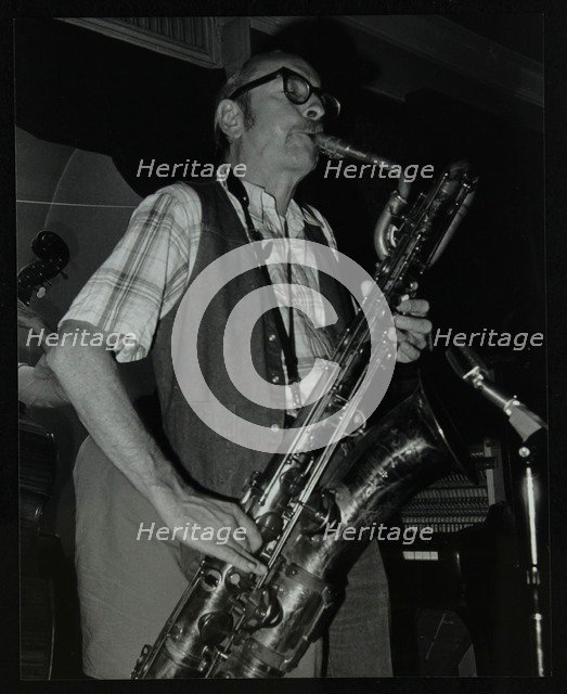 Baritone saxophonist Pepper Adams playing at the Red Lion, Hatfield, Hertfordshire, 20 August 1979. Artist: Denis Williams