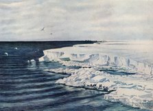 'The Great Ice Barrier, Looking East from Cape Crozier', 4 January 1911, (1913). Artist: Edward Wilson.