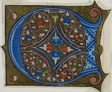 Decorated Initial "D" with Leaves and Two Balls from a Choir Book, 15th century. Creator: Unknown.