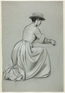 Kneeling Woman with Straw Hat, n.d. Creator: Henry Stacy Marks.