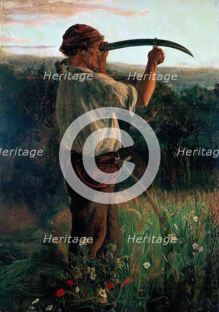 The Mower, c1865. Creator: Arthur Hughes.