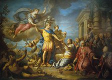 Allegory in honor of the Treaty of Aix-la-Chapelle, February 13, 1749, 1761. Creator: Jacques Dumont.