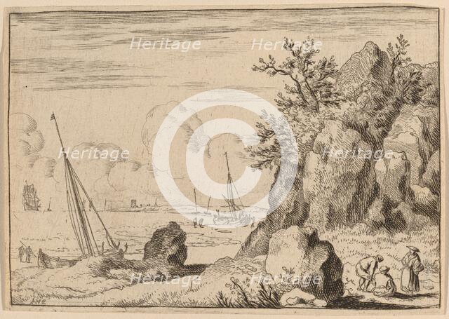 Seascape with Three Figures to the Right, probably c. 1645/1656. Creator: Allart van Everdingen.