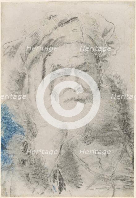 A Bearded Old Man Leaning His Head on His Hand, 1755/1762. Creator: Giovanni Battista Tiepolo.