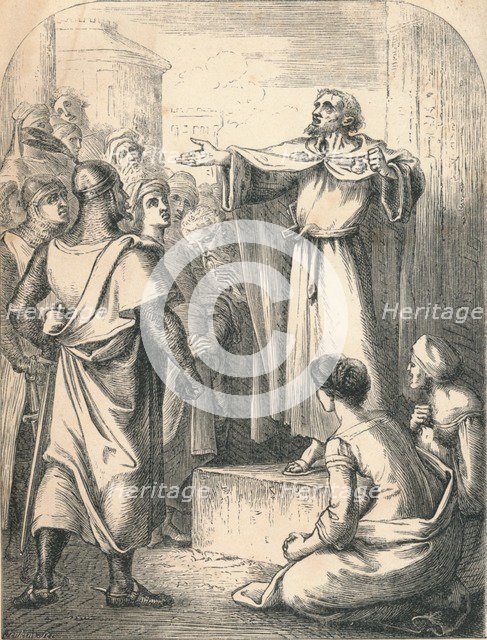 Peter Preaching the First Crusade, 1869. Artist: Unknown