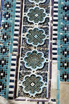 Decoration on a Tomb built 1372, Shah-i-Zinda Complex, Samarkand, (c20th century). Artists: CM Dixon, Unknown.