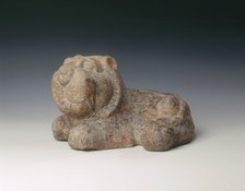 Carved stone lion, China, 200-420 AD. Artist: Unknown