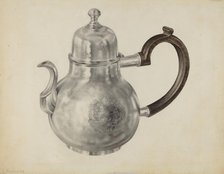 Silver Teapot, c. 1938. Creator: Leo Drozdoff.