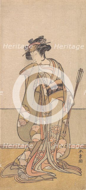 The Third Segawa Kikunojo as a Woman Walking Toward the Right, 1774 or 1775. Creator: Shunsho.