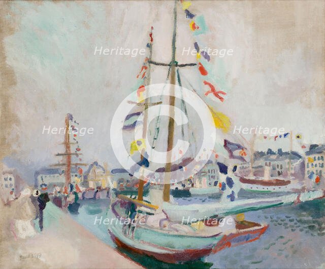 Yacht with Flags at Le Havre. Creator: Dufy, Raoul (1877-1953).