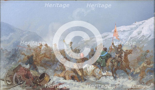 Fight with Pugachev's Troops , 1891. Creator: Karasin, Nikolai Nikolayevich (1842-1908).